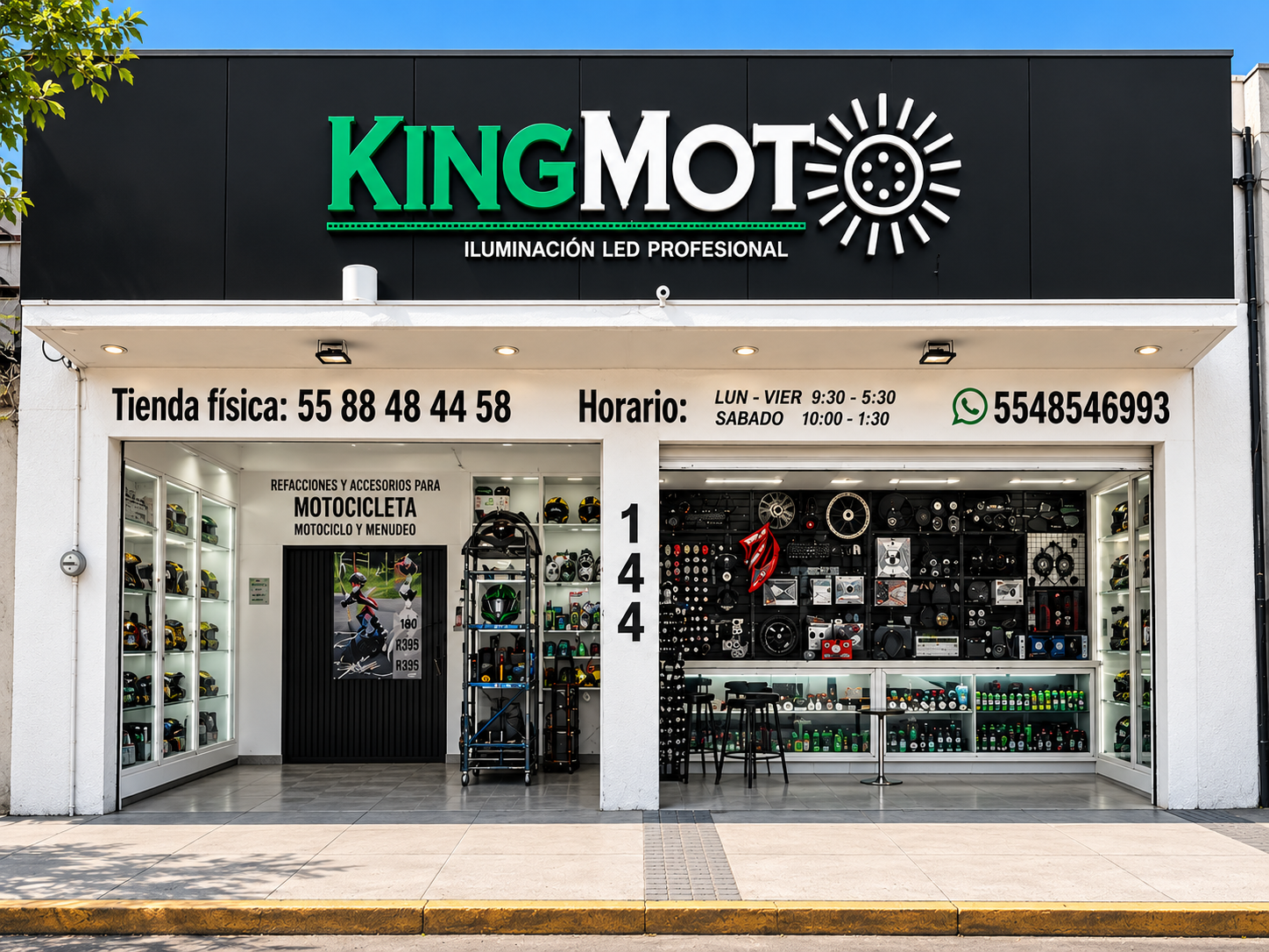 Fachada de la tienda KingMoto en Ciudad de México