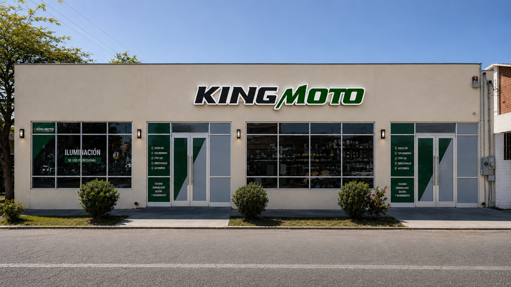 Fachada de la tienda KingMoto Mexicali